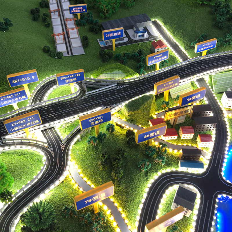 热销道路桥梁城乡高速公路规划铁路沙盘模型隧道施工路桥分布生产