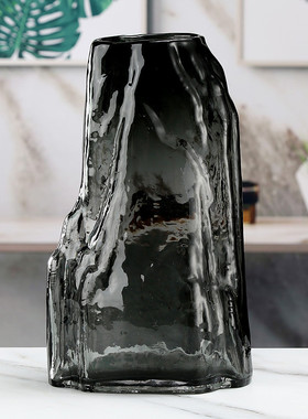 玄关桌博古架装饰品新中式摆设小号餐桌大中双色玻璃花瓶