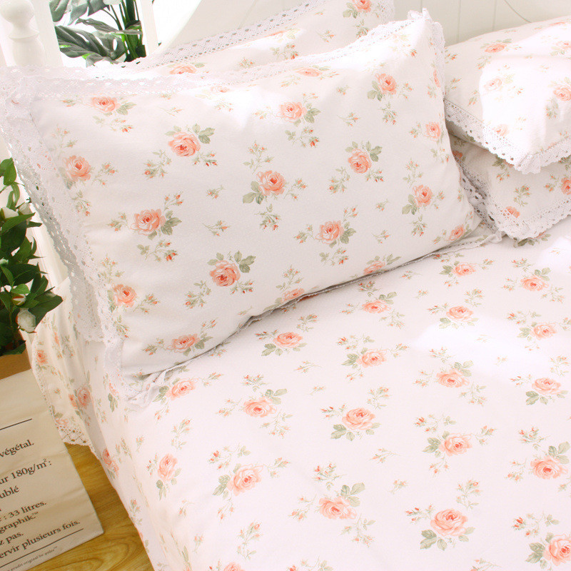 碎花被单三件套花边老粗布床单单件加宿舍炕单加密厚大棉