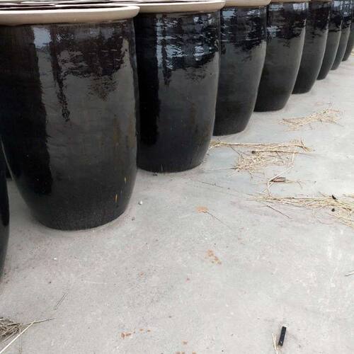 热销宜兴土发酵黑釉水容量500公斤1000斤陶缸地缸里外上釉