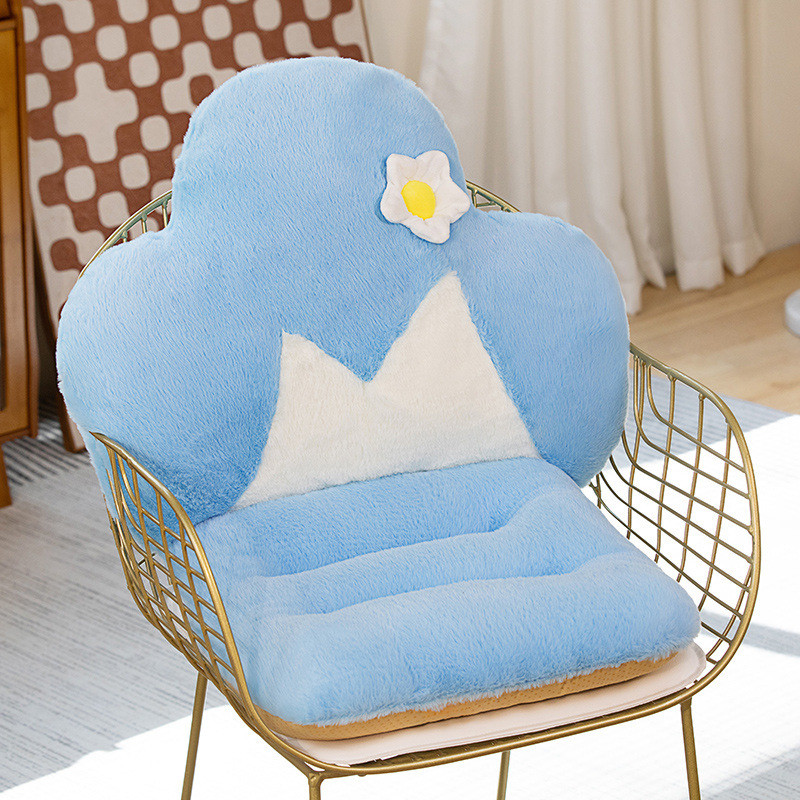 仿靠背款加厚办公室座椅垫坐垫兔毛一体式屁垫凳子护腰靠垫学生