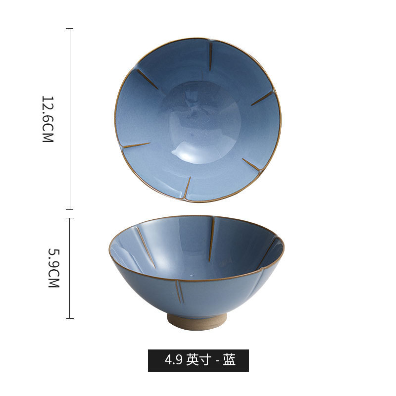 以批发瓣.葵口碗北欧风陶瓷饭碗简约创意沙拉碗高颜值碗餐具山河