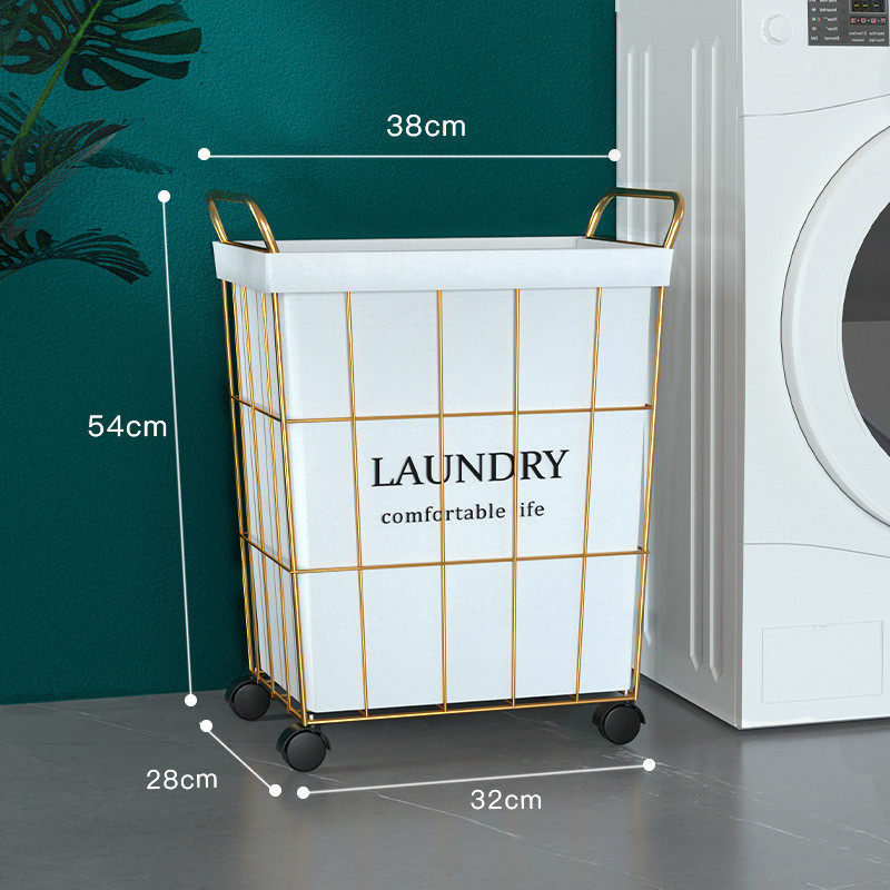 qjao带盖脏衣篓收纳筐家用ins风放脏衣服的洗衣篮批发大号容量轻