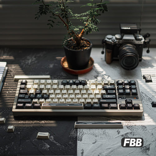 FBB原创键帽化石琥珀fossil热升华PBT黑灰客制化机械键盘夜魔磁轴