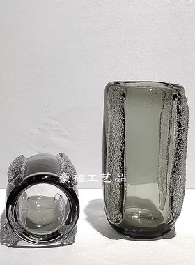 热销现代轻奢高档琉璃花瓶插花摆件设计客厅桌面装饰简约
