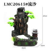 厂家批发动态假山装 饰客厅鱼缸摆件水景流沙瀑布假山流水树脂工艺