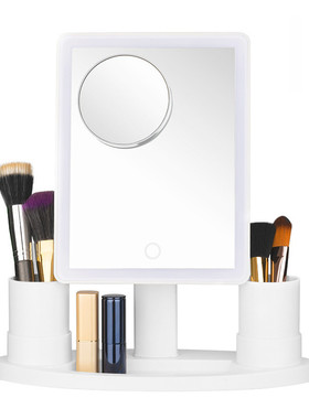 厂家直销智能大化妆镜宿舍家用带收纳调光镜子led补光镜可放调光