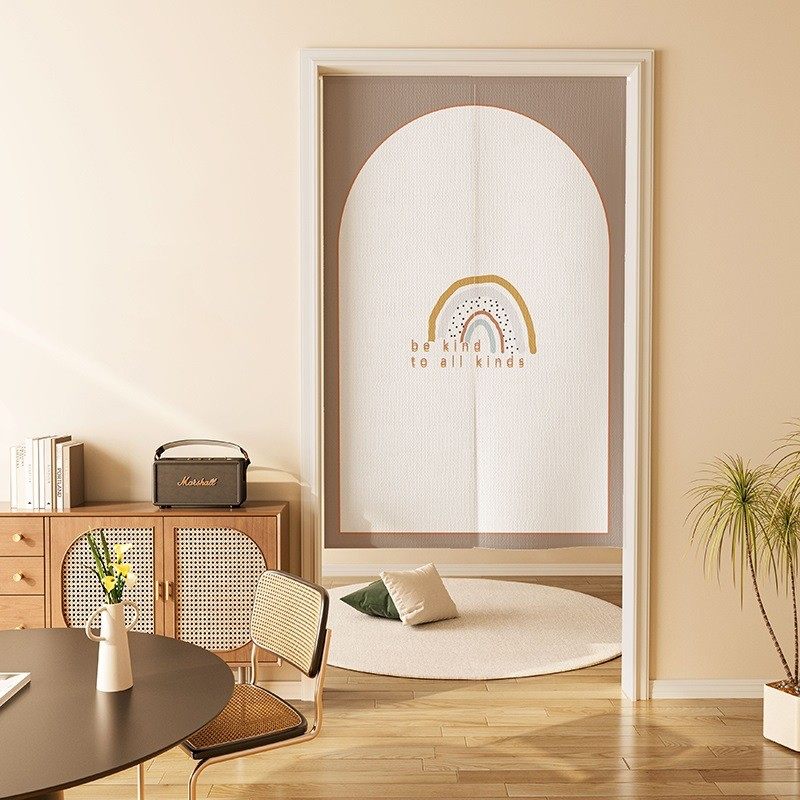 厨房门帘遮挡半截卧室专用隔断卫生间厕所家用免打孔帘布艺半帘子