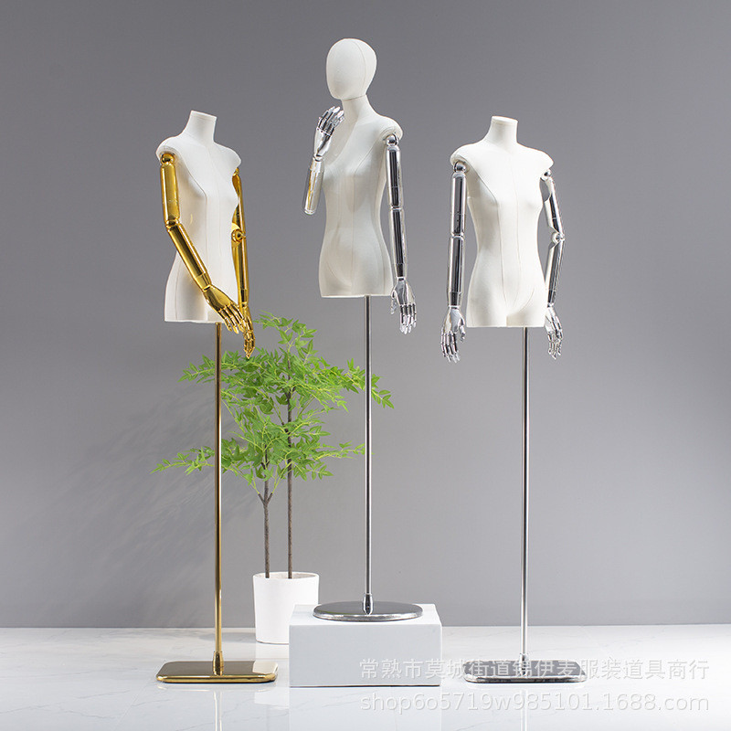 服装店扁身平胸女模特架子橱窗假人体半身女装模特道具展示架全身