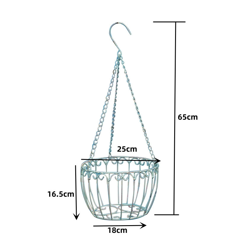 欧式铁艺盆栽旧复古田园吊篮室内阳台多肉吊兰摆放架花园庭院做架