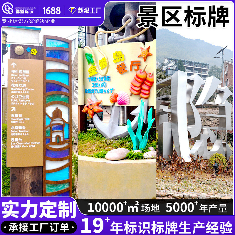 定制宣传栏公园标牌导视牌户外景观广告广场商场指示牌文化景区