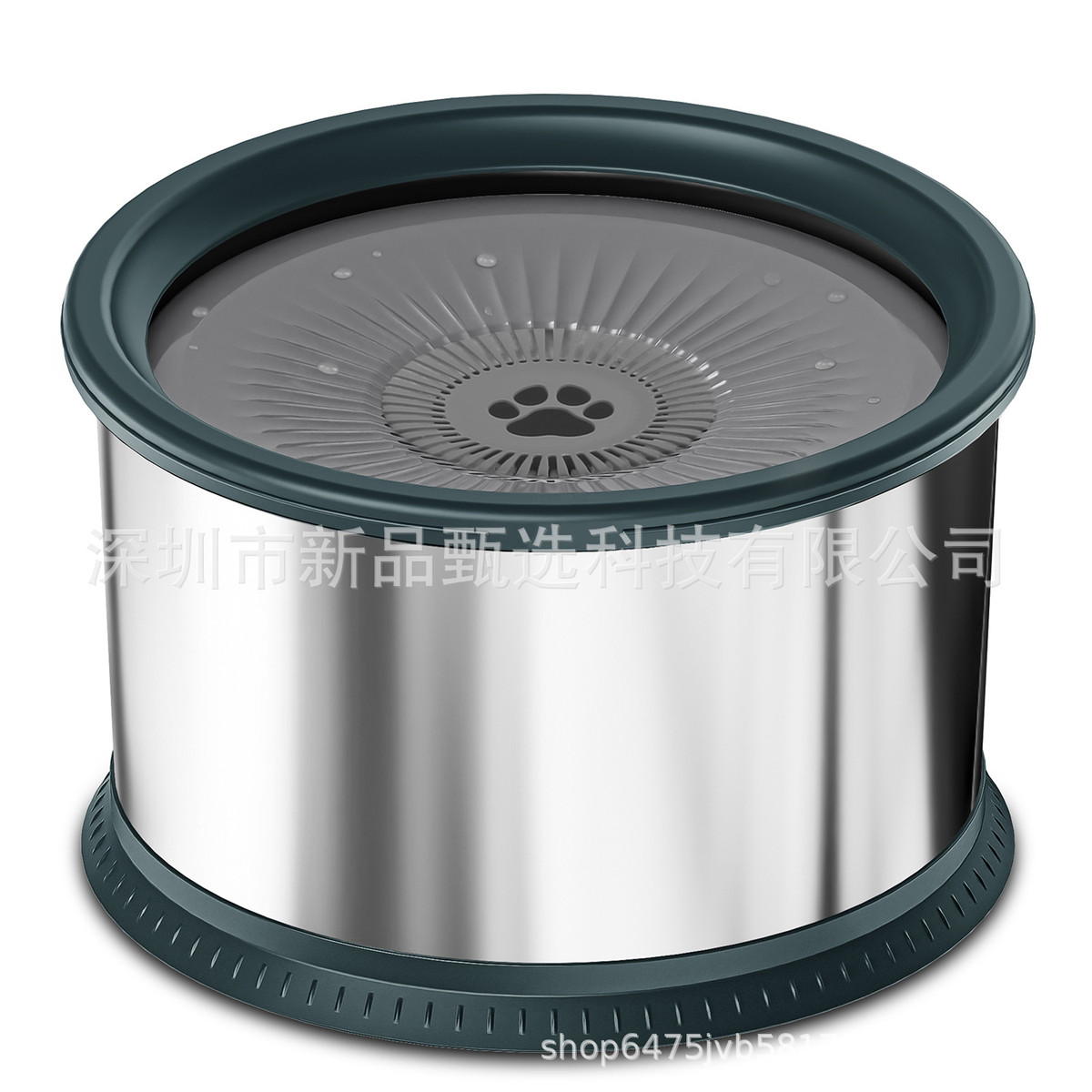 宠物漂浮碗6.5l大容量不锈钢宠物水防滑活性炭过滤器碗防溅不湿嘴