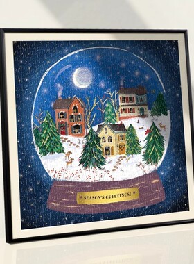 jih3铝合金圣诞冬灯galison拼图相框画框框架裱框挂墙装裱70*50拼