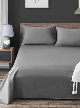 灰色白色纯棉床单单件全棉被单炕单榻榻米大号大尺寸300270公分