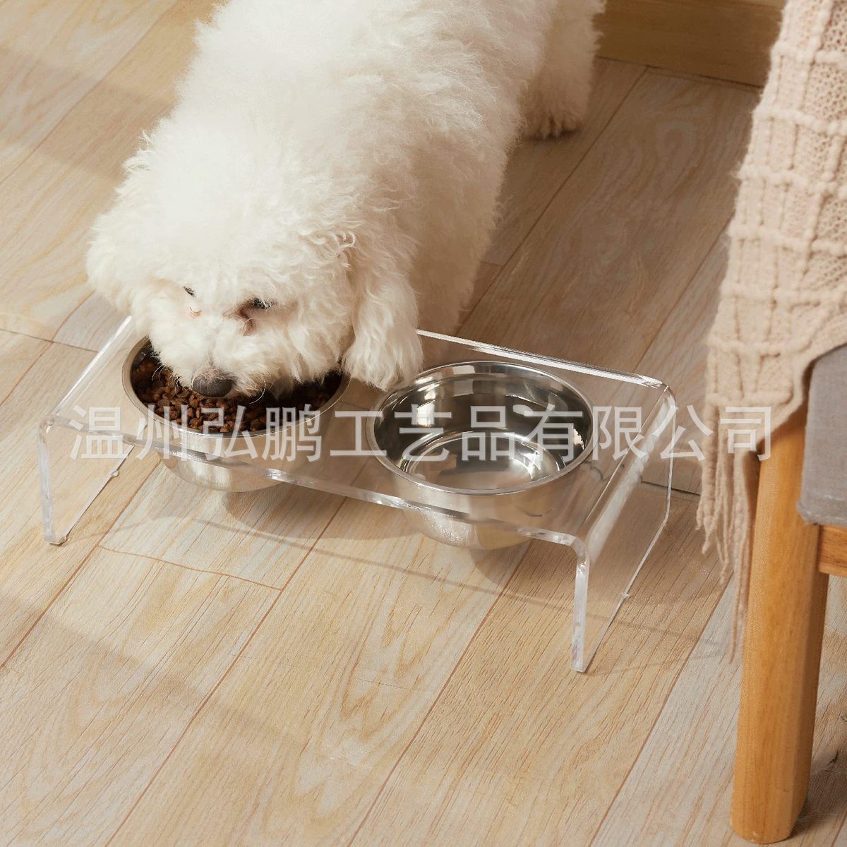 宠物支架狗碗猫碗食盆亚克力碗展示置物架干湿分离喂食器