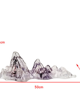 现代简约透明树脂假山雕塑摆件酒店会所仿山石树脂工艺品摆件