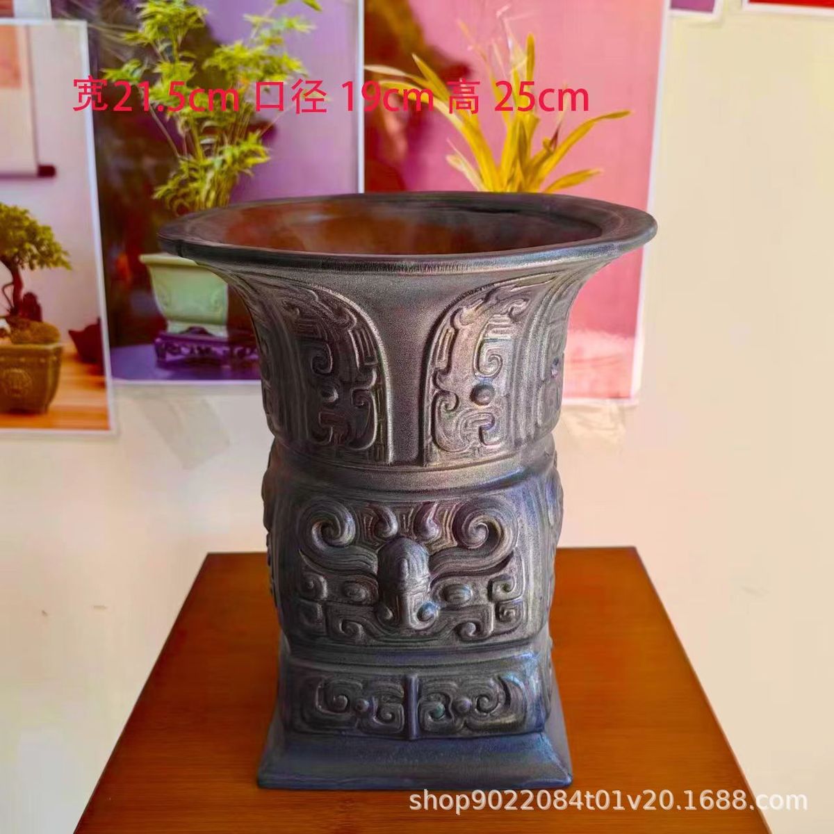 高档大口径兰花盆春兰兰花蝴蝶建兰专用陶瓷盆白泥青瓷釉高四方盆