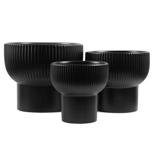 北欧陶瓷花盆套三盆蘑菇高脚绿植海芋蝴蝶兰花盆栽德化现货批发