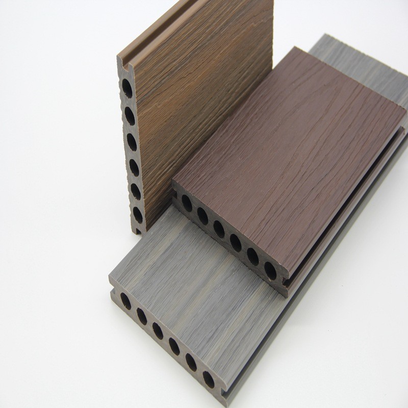 热销塑木地板户外防滑庭院栈道花园阳台露台防水仿木纹室外木塑板
