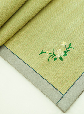 2o6x草席1.8m双人床席子三件套透气天然夏季编织1米5蔺草加厚折叠