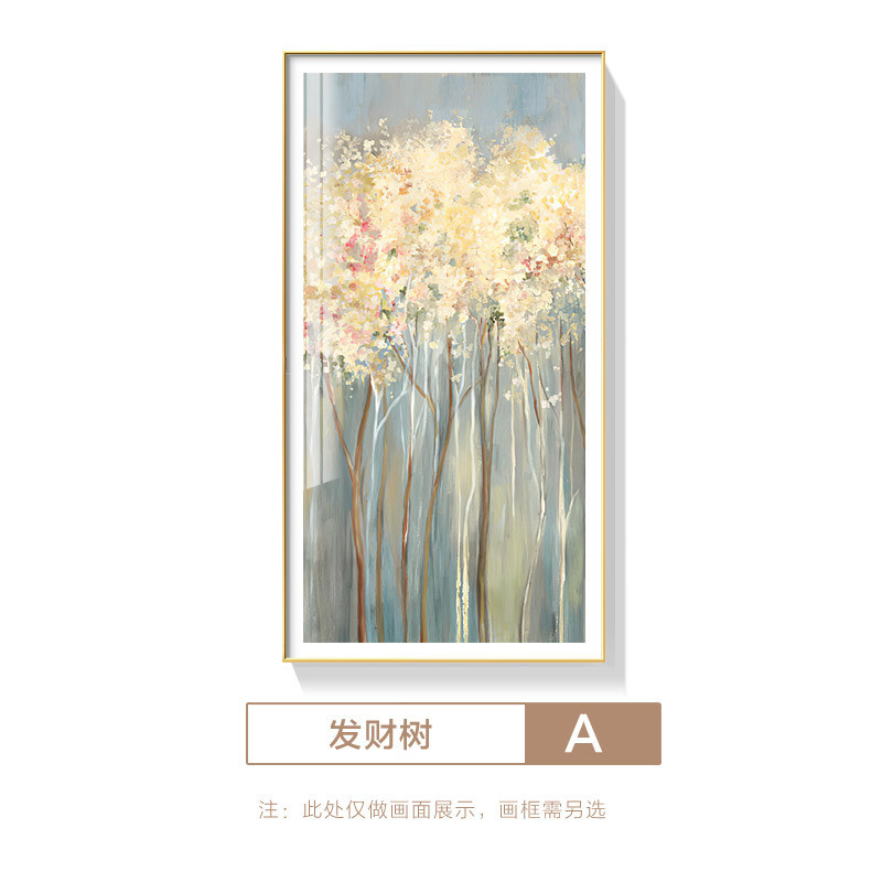 现代美式进门玄关植物花卉装饰画餐厅走廊挂画客厅过道背景墙壁画