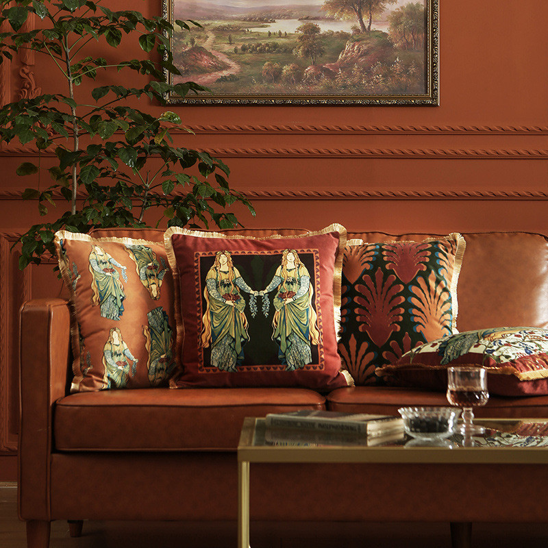 批发美式沙发抱枕复古轻奢靠垫套现代欧式不含芯ins客厅靠枕腰枕