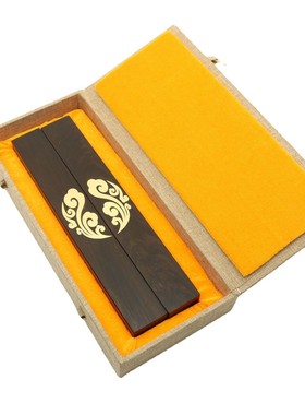 红木雕刻工艺品摆件镇纸镇尺梓木嵌铜祥云创意文房黑压纸厂家批发