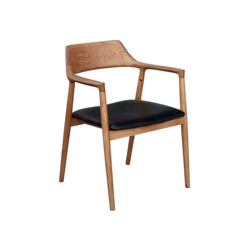 轻奢风实木餐椅咖啡厅饭馆民宿木休闲椅子家用白蜡靠背休闲广岛椅