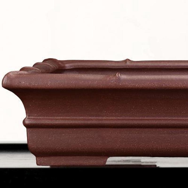 热销紫砂花盆竹子竹节盆景盆大号浅盆古典中国风四方正方形盆觅陶