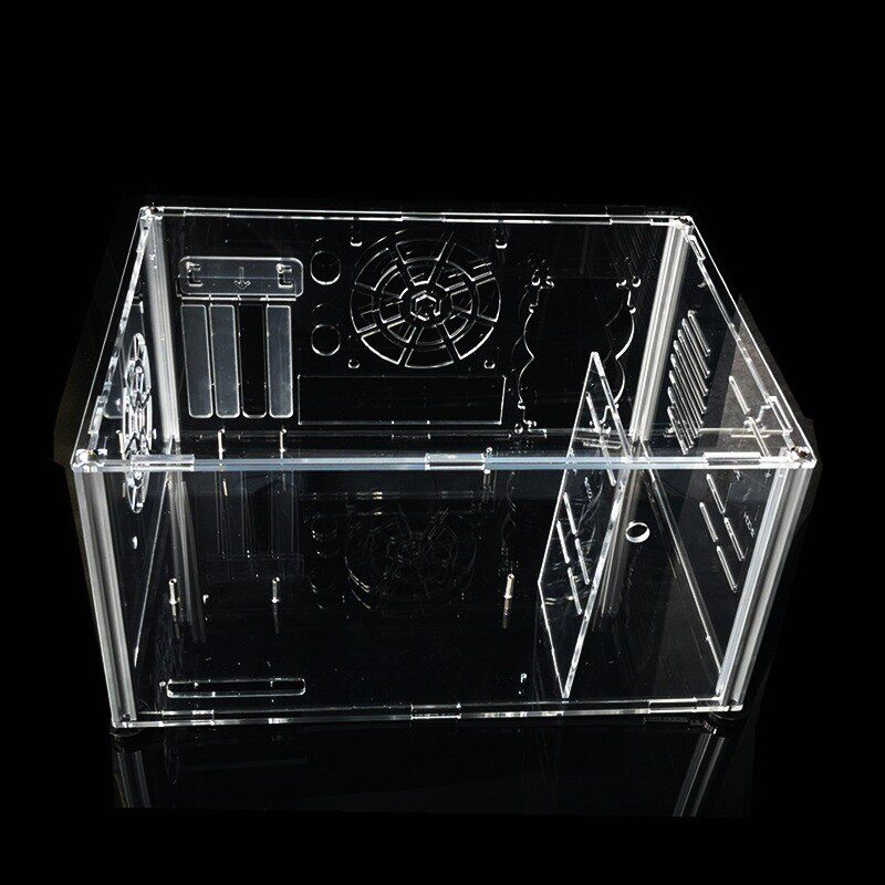 电脑机箱diy亚克力透明机型封闭式台式主板组装支架atx\matx机架