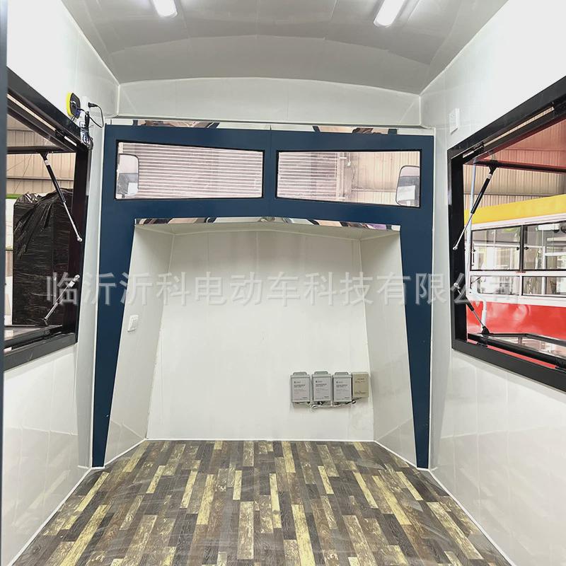 网红景点观光美食街景复古车头移动售卖餐厅车地摊街道摆摊车模型