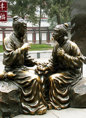 热销街景铜小品雕塑户外塑挑担打水人物铜像步行街公园小品铜雕古