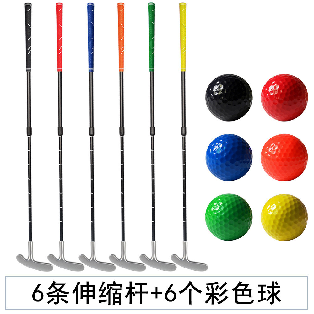 高尔夫硅胶头伸缩推杆2节可调节练习杆儿游戏童便携式户外推杆