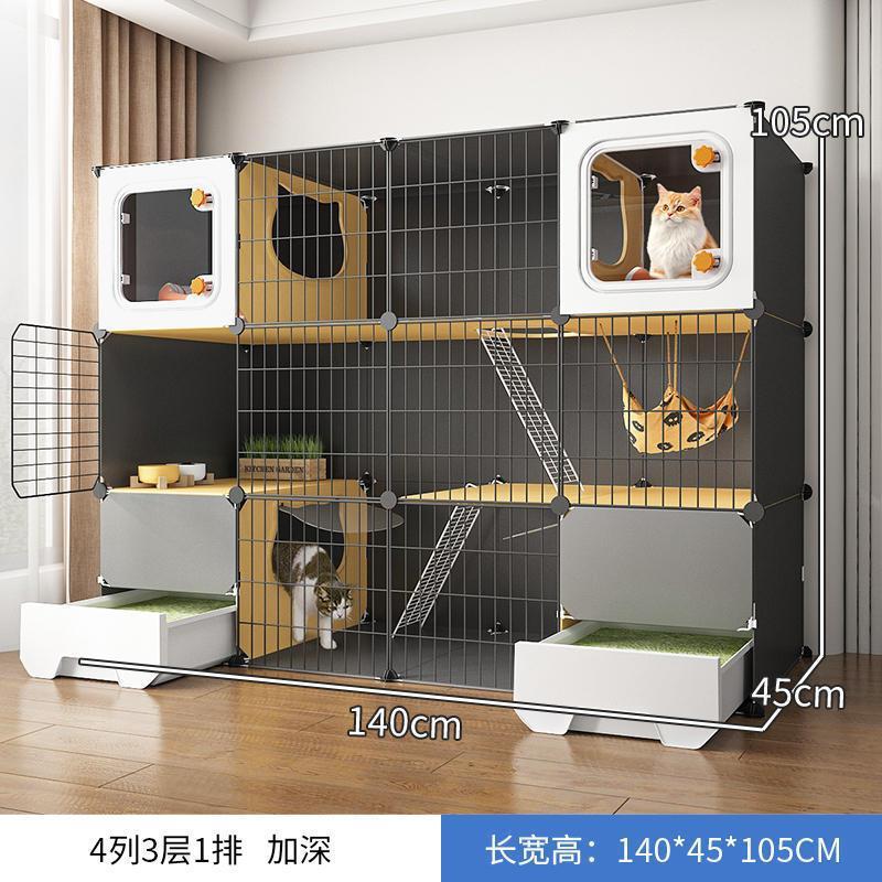 室内超大自由空间猫笼子家用猫笼一室一卫一厅猫别墅带厕所一体