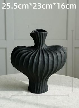 创意艺术陶瓷花瓶陶瓷颜值摆件ins风客餐厅花瓶高高级感装饰品