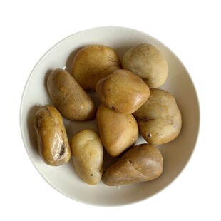 厂家直销黄色雨花石一级黄雨花石头黄色石子抛鹅卵石普