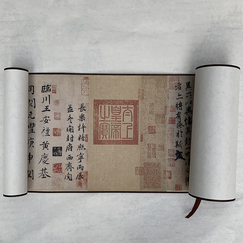 26x8王羲之兰亭序卷轴挂画行书小于临摹兰亭集序装饰字画伴手可用