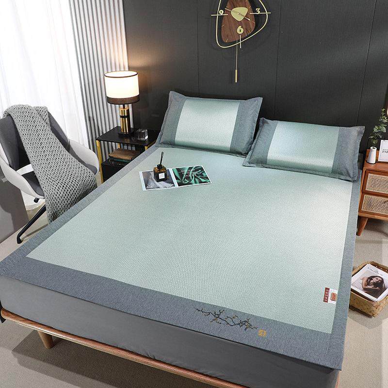 2021新款凉席三件套冰藤席子1.5米1.8夏季双人加厚可折叠礼