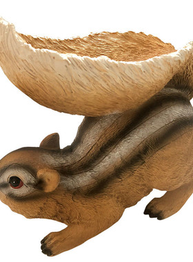 爆品园艺工艺品摆件松鼠动物造型喂食器家居树脂装饰厂家直供