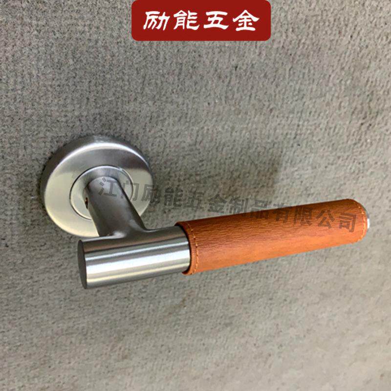 不锈钢304皮套把手管空心焊接拉手欧式办公室分体锁执手现货
