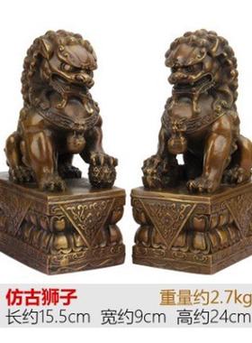 厂家铜铜狮子摆件铜制家居装饰摆设铜狮过年礼品批发狮子摆件