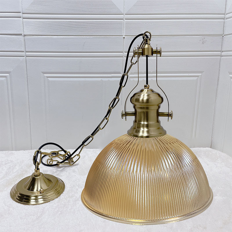 创意北欧复古工业风 餐厅客厅卧室商场酒店民宿 个性条纹玻璃吊灯