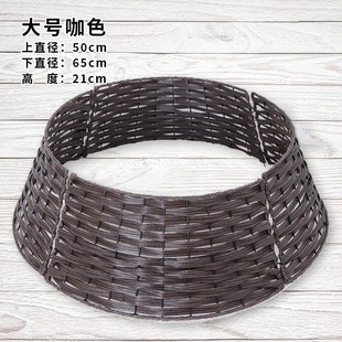 手工编织复古风圣诞树底座装 厂家销售藤圣诞树树裙仿美式 饰用品