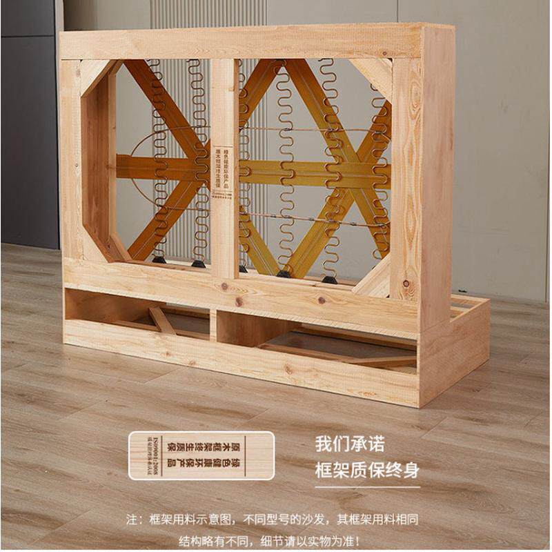 热销现代简约免洗猫爪绒布沙发小户型客厅直排沙发泡芙奶油风沙发