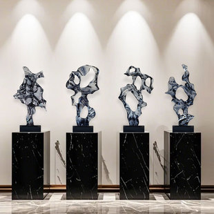 热销透明新款简约客厅仿琉璃雕塑艺术品现代抽象酒店室内桌面小摆