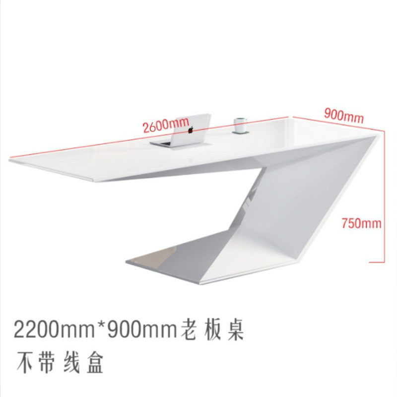 烤漆女老板简约现代总裁桌创意高端轻奢设计师老板办公桌桌椅组合