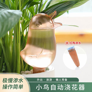 创意小鸟自动滴水器家用旅游出差不在家植物浇花器神器渗水器批发