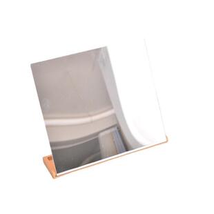 木质桌面镜简易化妆镜化妆镜小镜子办公室桌面摆件木质底座高亮度