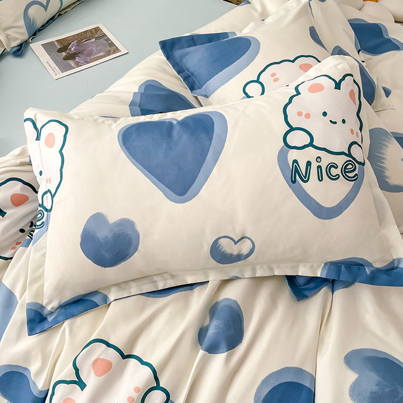 a6l水洗棉床单四件套冰丝被单被套枕套2件套学生宿舍件上三单人床