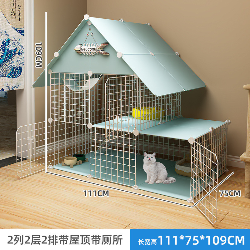 猫笼子家用室内猫咪一体猫房小型带厕所别墅超大自由空间封闭猫窝